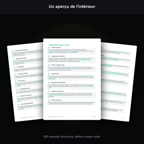 Aperçu de l'intérieur — pages de prompts