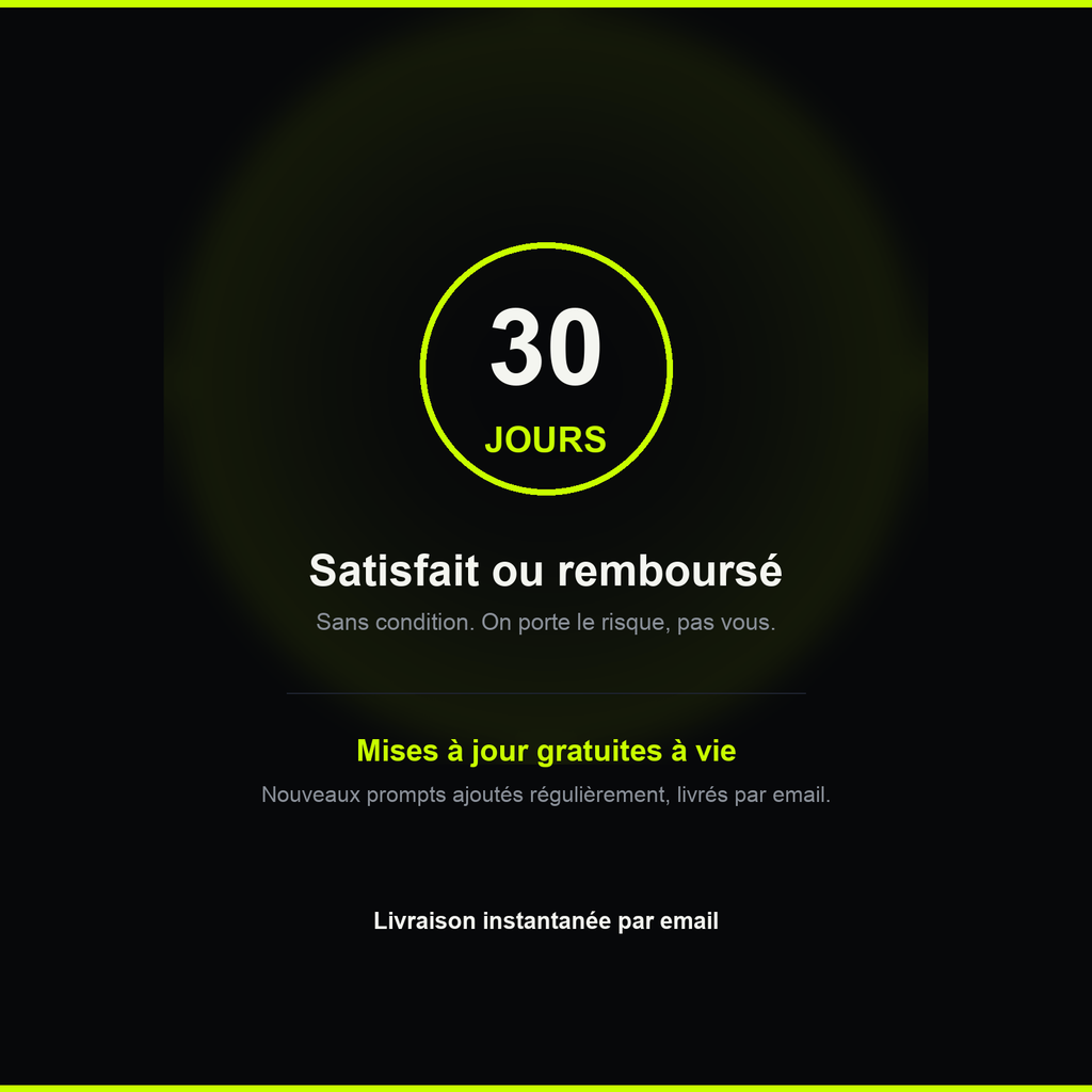 Garantie 30 jours satisfait ou remboursé